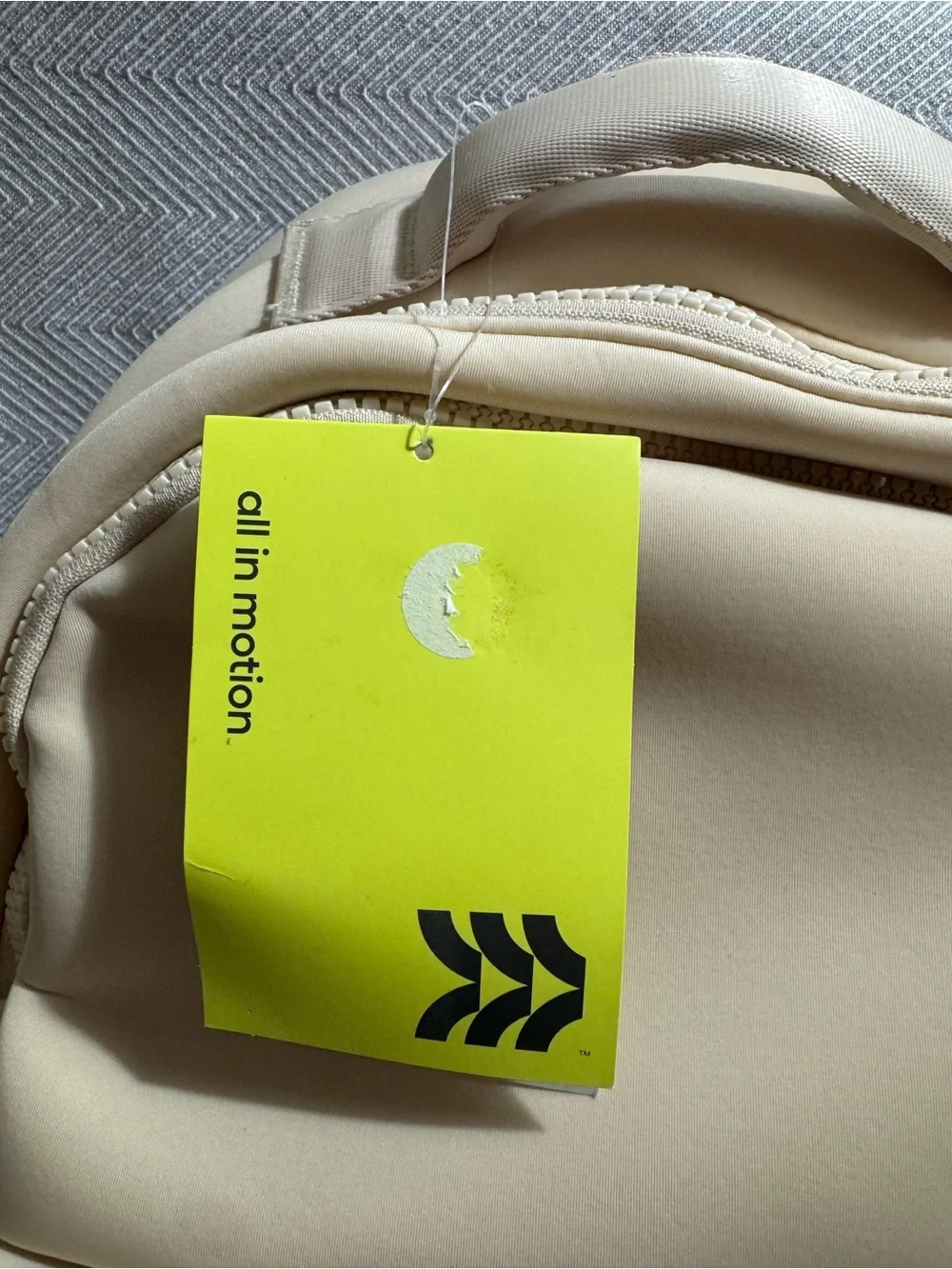 all in motion Cream Backpack with school supplies - Ready For back to school.